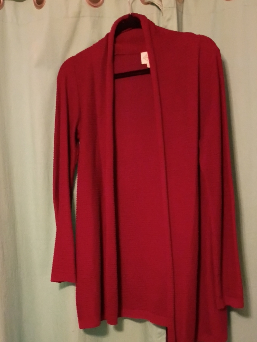 St. John's Bay Deep Maroon Open-Front Long Cardigan